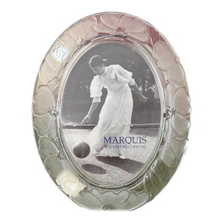 Marquis by Waterford Crystal Picture Frame Floral Glass Frame Made in Austria For Sale