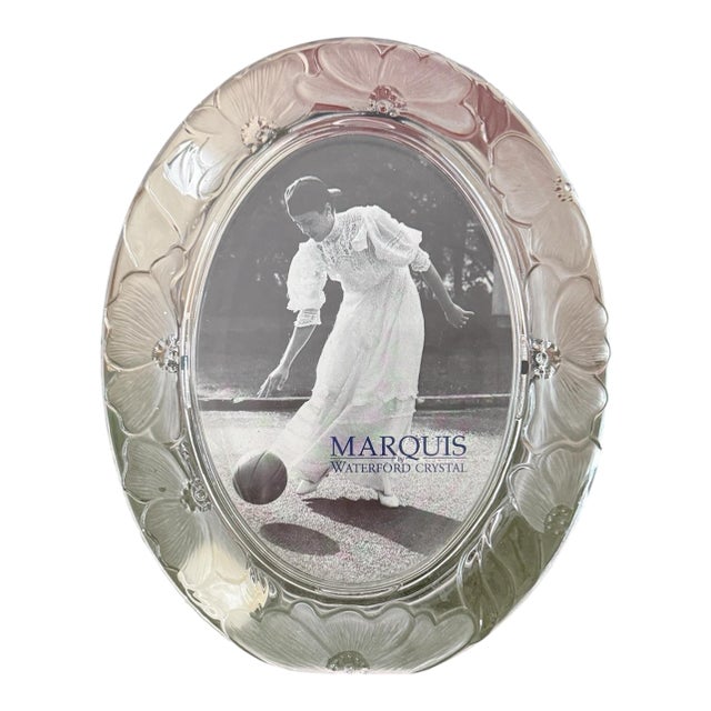 Marquis by Waterford Crystal Picture Frame Floral Glass Frame Made in Austria For Sale