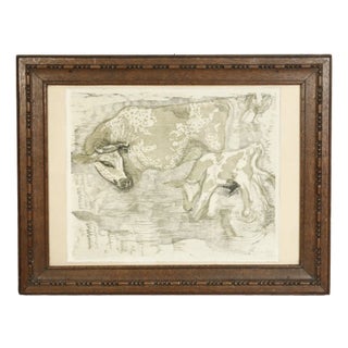 Janina Konarska, The Cows, 1946, Print, Framed For Sale