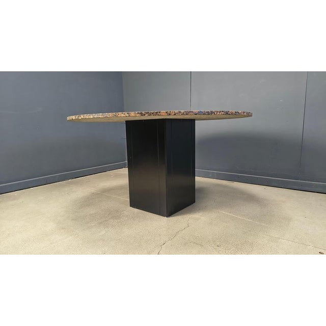 1970s Vintage Granite Round Center Table, 1970s For Sale - Image 5 of 15