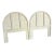 Boho Chic White Washed Wrapped Wicker Twin Headboards - A Pair For Sale
