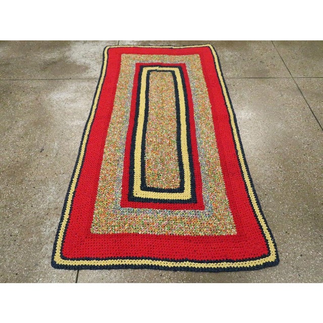 Galerie Shabab Collection Mid-20th Century Handmade American Rag Throw Rug For Sale - Image 4 of 10