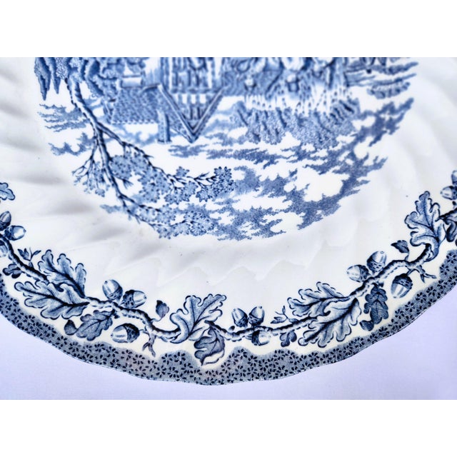 1980s Myott Country Life Blue & White Dinner Plate For Sale - Image 5 of 7