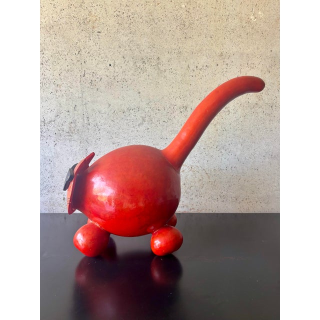 Pop Art Vintage 1990s California Pop Art Gourd Cat Sculpture Folk Art For Sale - Image 3 of 7