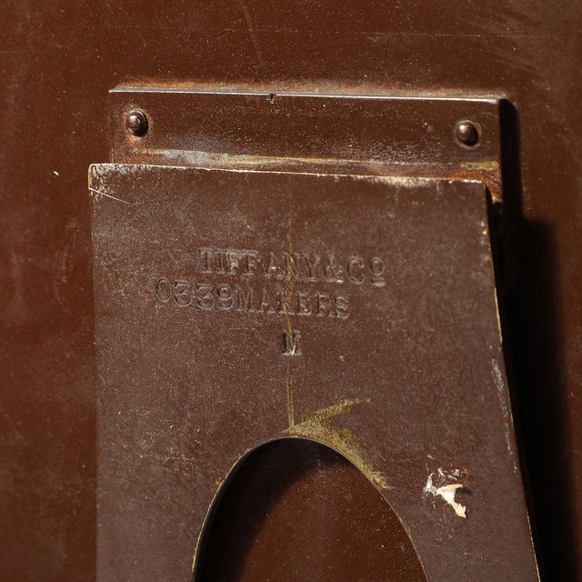 Elegant Gilded Age Gilt Bronze Standing Mirror Signed Tiffany & Co For Sale - Image 11 of 12