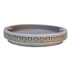 Mid-Century Italian Modern Pale Gray Ceramic Ashtray Catchall by Vallenti