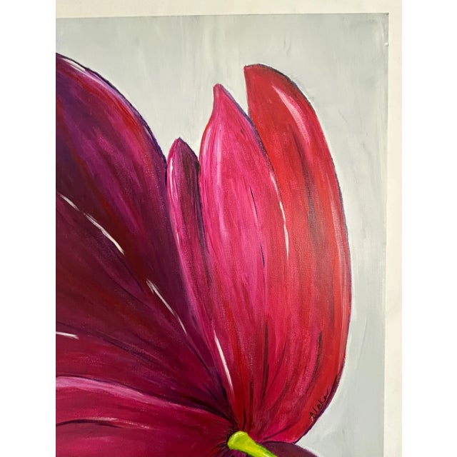 Original Oil Painting on Canvas Lowell Nesbitt Style Signed 'Blake' For Sale In West Palm - Image 6 of 12