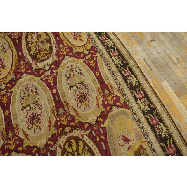 Remarkable Red-Ruby Background Color With Black Border and Medallion/Crest Design Antique Caucasian Karabagh Rug For Sale - Image 12 of 12