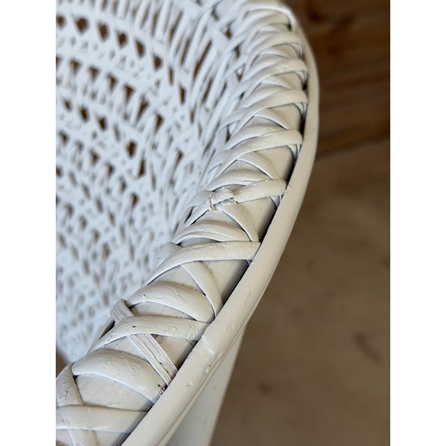 Mid 20th Century Pair of Vintage Coastal Whitecraft Rattan Side Chairs For Sale - Image 5 of 12