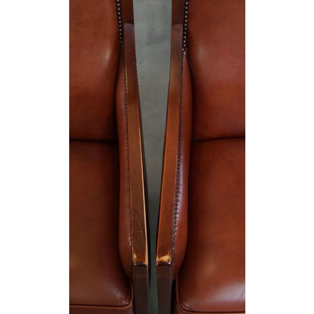 Brown Set of Art Deco Armchairs in Cowhide For Sale - Image 8 of 13