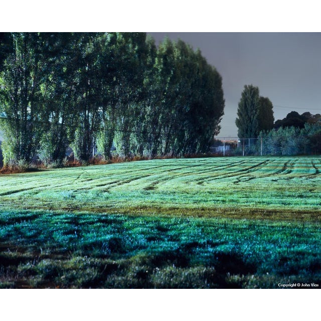 Contemporary Night Photograph "Tracks in Field" by John Vias For Sale