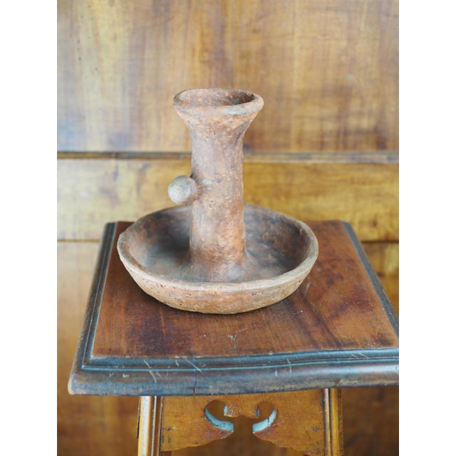 Brown 1960s Brutalism Terracotta Candlestick, James Bréda For Sale - Image 8 of 8