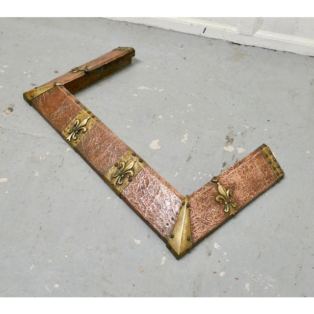 Arts & Crafts Victorian Brass and Copper Fender, 1890s For Sale - Image 3 of 6