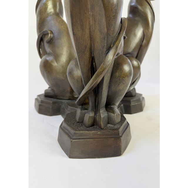 Late 20th Century Hollywood Regency Sculptural Bronze Cat Table Base - 19"h For Sale - Image 5 of 8