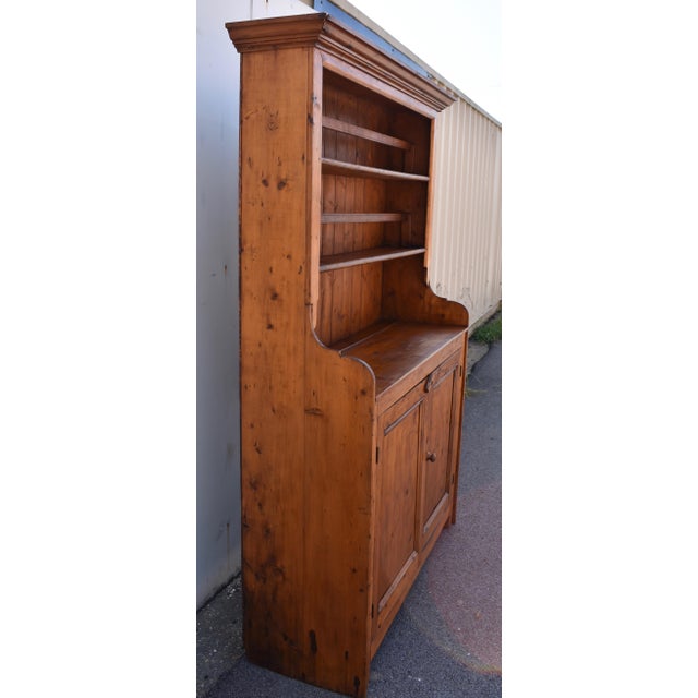 Rustic European Irish Pine One Piece Open Rack Dresser For Sale - Image 3 of 12