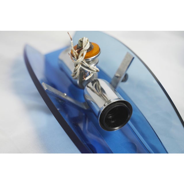 Mid-Century Modern Italian Faceted Blue Glass Veca Wall Sconces by Fontana Arte, 1980s, Set of 2 For Sale - Image 11 of 13