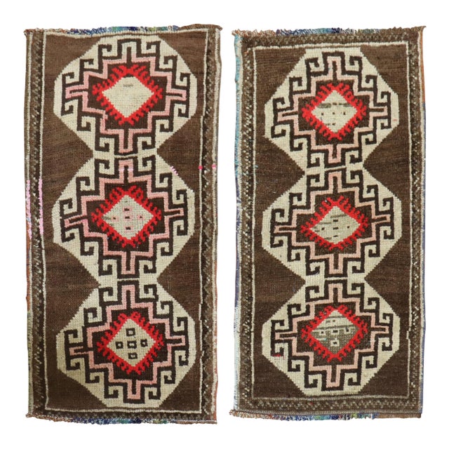Pair of Brown Turkish Anatolian Rugs For Sale