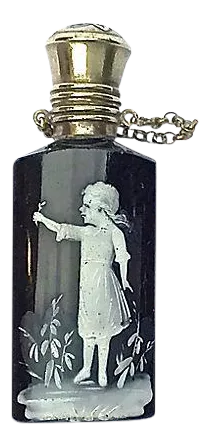 Antique Glass & Silver Perfume Vial