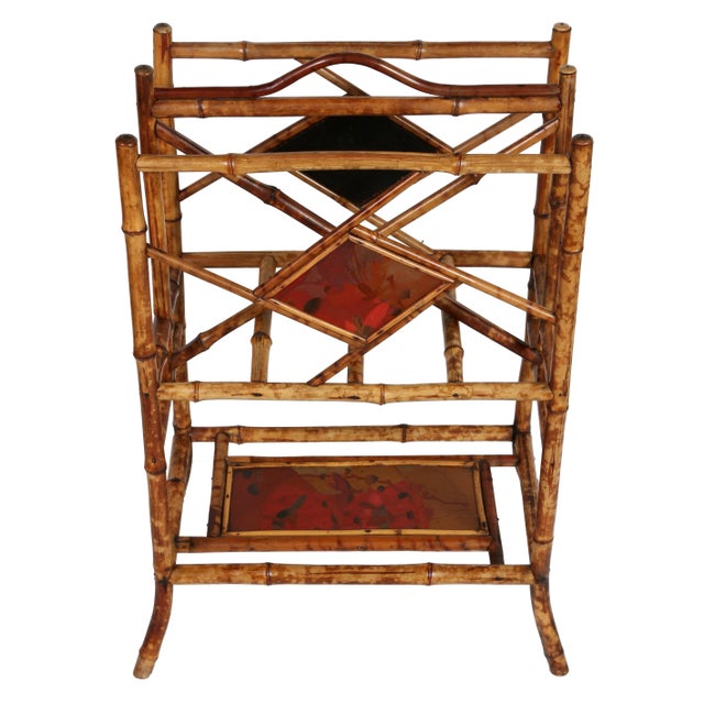 Traditional Aesthetic Movement Two-Tier Bamboo Magazine Rack For Sale - Image 3 of 3