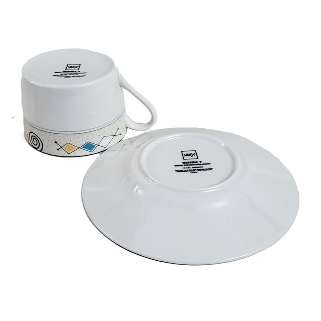 Set of 8 MCM Modern Porcelain Cup & Saucer " Headline Ultima +" by Mikasa For Sale - Image 10 of 12