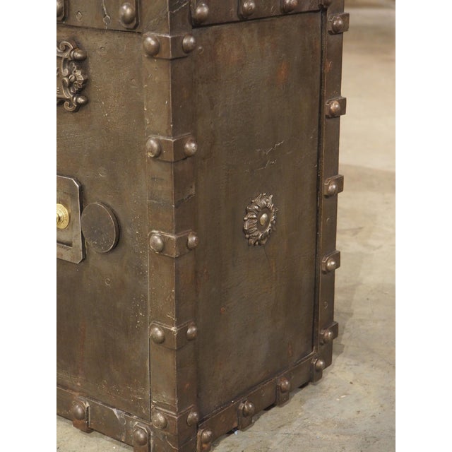 Black Antique Bauche Incombustible Cast Iron Safe From Northeastern France, Circa 1870 For Sale - Image 8 of 14