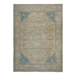 1970s Vintage Persian Handmade Wool Cotton Orange Area Rug For Sale