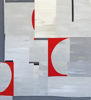 Abstract "Red Eclipse" Original Artwork by Heny Steinberg