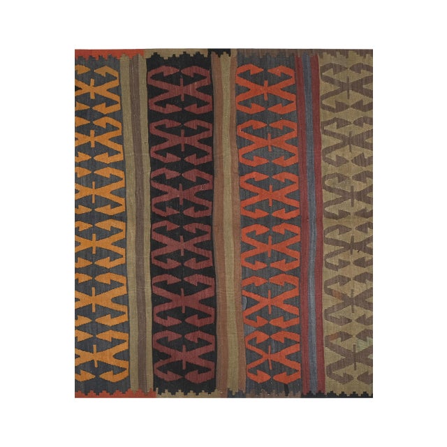 Vintage Turkish Konya Kilim Rug 4'11'' X 10'1'' For Sale In Philadelphia - Image 6 of 11