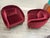 Large Italian Club Chairs in Ruby Velvet, 1960s, Set of 2 For Sale - Image 3 of 8