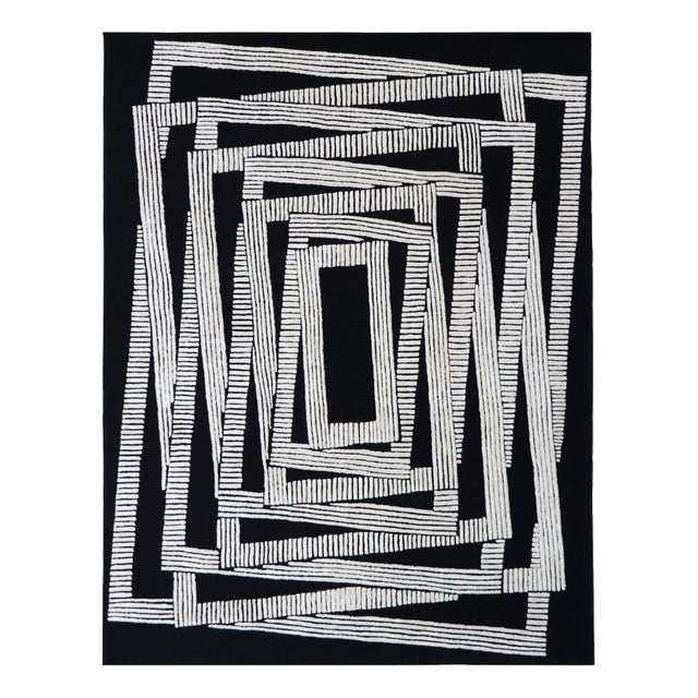 Hand-Tufted Fermati Rug in Wool with Bamboo Silk and Linen by Dinodo Studio For Sale