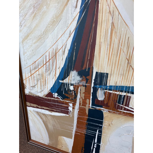 Mid-Century Modern Large Mid Century Modern Abstract Oil on Canvas Signed Gillingham For Sale - Image 3 of 10