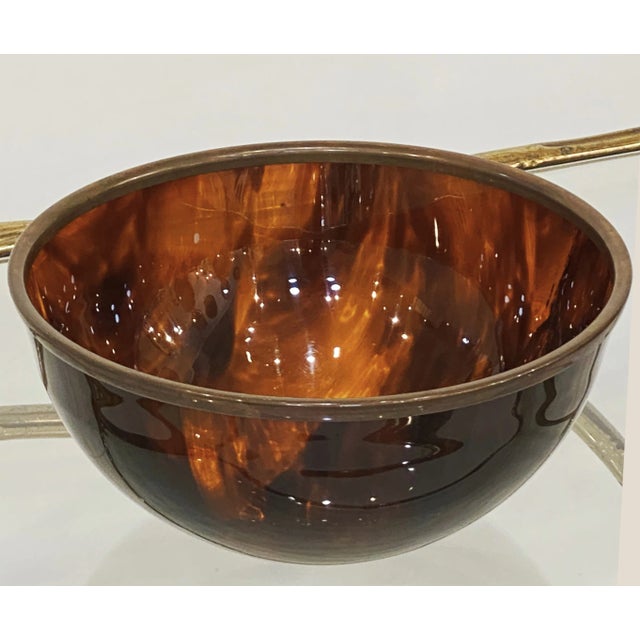 A fine vintage French serving or decorative centerpiece bowl - from the Mid-Century Modern period - of acrylic resin...
