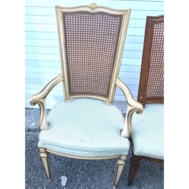 Set of 6 Cane Back French Provincial Dining Chairs Chairish