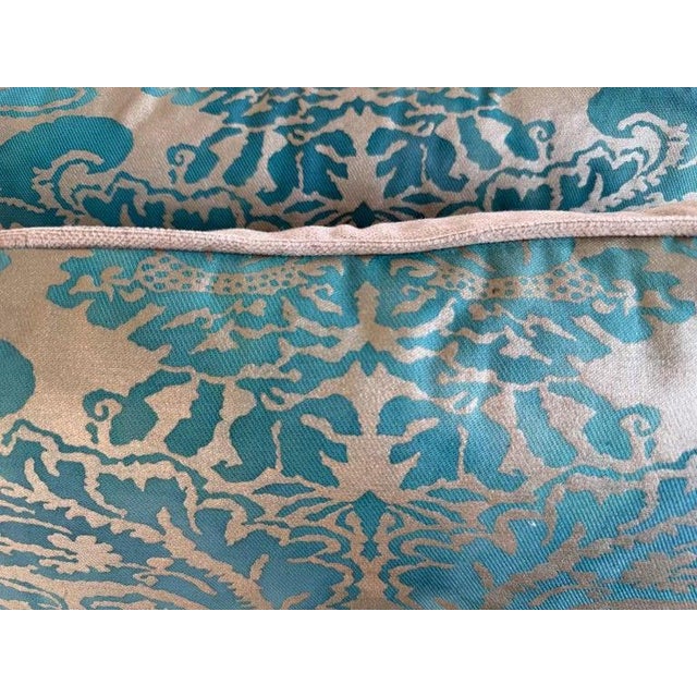 Melissa Levinson Pair of Fortuny-Style Patterned Pillows With Solid Silk Backs For Sale - Image 4 of 11