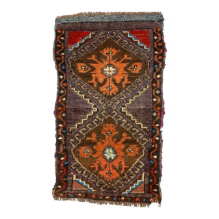 Vintage Mini Turkish Wool Rug For Sale