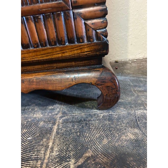 Wood Antique Chinese Bamboo and Pencil Reed Cabinet. For Sale - Image 7 of 7