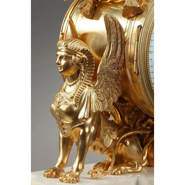 Louis XVI Style Gilt Bronze and White Marble Clock For Sale - Image 17 of 18