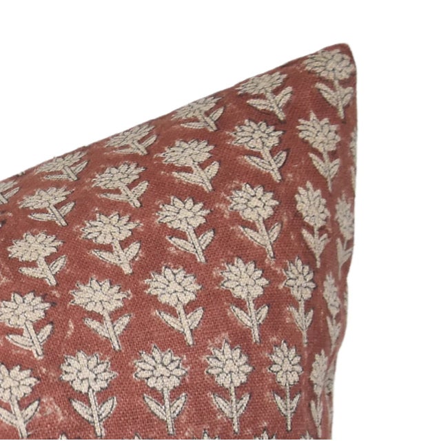 Pankhudi Thick Linen Square/Lumber Block Printed Pillow Cover 26x26 Inch- Pankhudi For Sale - Image 6 of 7