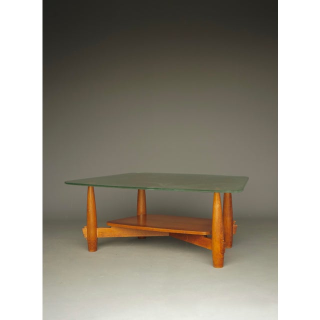Large Art Deco Coffee Table with Feature Glass Top, 1940s For Sale - Image 6 of 17