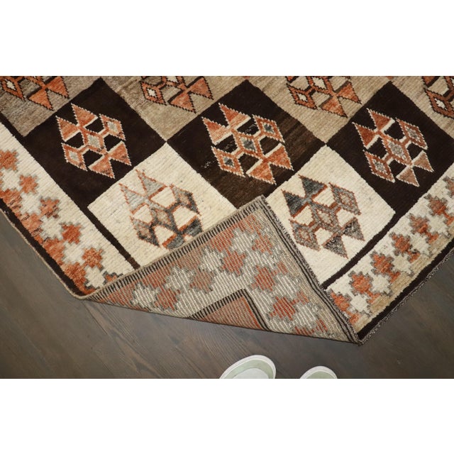 Traditional Vintage Zabihi Collection Geometric Persian Square Gabbeh Rug For Sale - Image 3 of 9