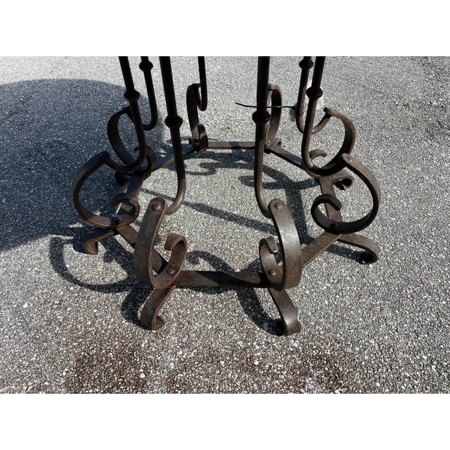 Hammered Copper Dining Table, Wrought Iron Table Base For Sale - Image 10 of 10
