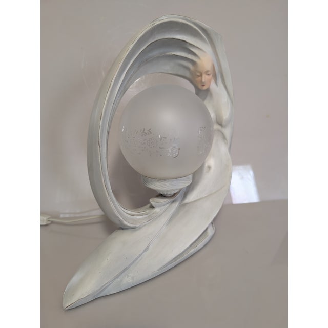 Art Deco Mid 20th Century Art Deco Nude Sculpture Lamp For Sale - Image 3 of 12