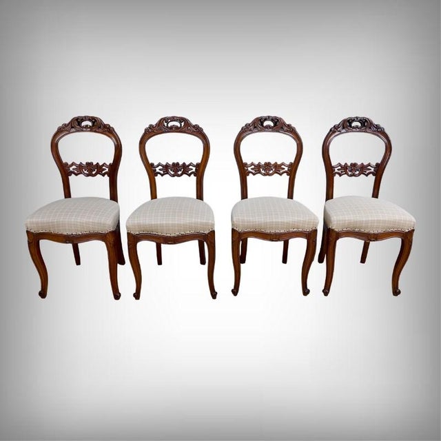 Napoleon III Mahogany Chairs, Late 19th Century, Set of 4 For Sale - Image 18 of 18