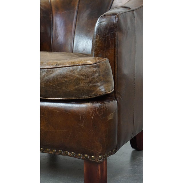 Armchair with Design and Finish in Leather For Sale - Image 9 of 12