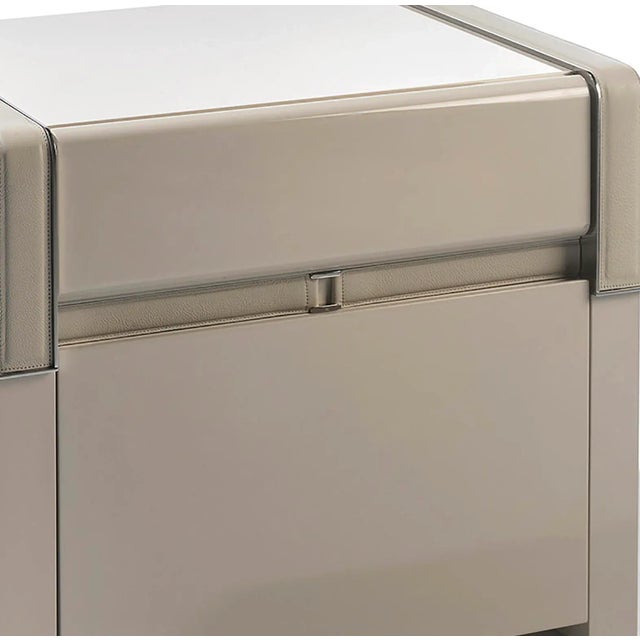 Animal Skin Patterned Leather Nightstand by Jacobo Ventura for C.A. Spanish Handicraft For Sale - Image 7 of 13