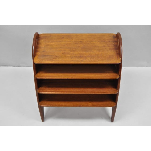 Mid 20th Century Mid Century Danish Modern Teak Wood Magazine Rack Book Stand Bookcase Side Table For Sale - Image 5 of 18
