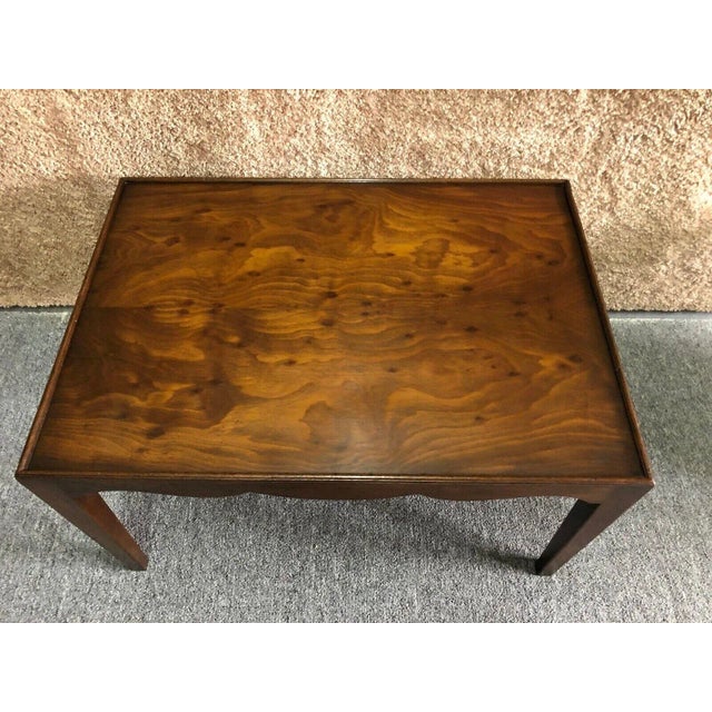 Vintage Rectangular Table has a Traditional Style. Made by Kittinger Furniture. The table is Made of Wood. Scalloped Edge....