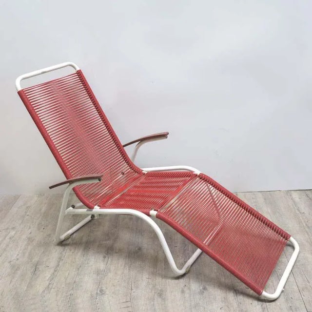 Red German Metal and Plastic Garden Chair from Henkel Ideal, 1970s For Sale - Image 8 of 8