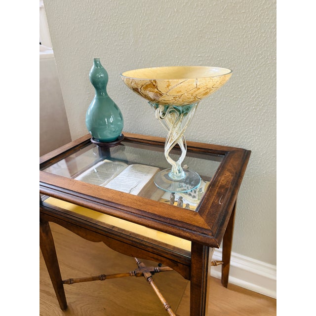 1980s Jozefina Krosno Polish Art Glass “Jellyfish” Pedestal Bowl, Attributed For Sale In Houston - Image 6 of 10