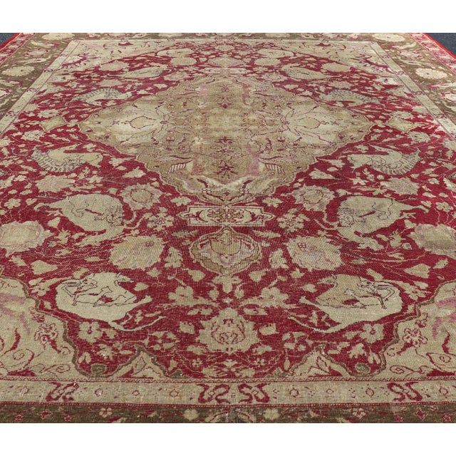Antique Indian Finely Woven Rug of Mughal Empire 5'11 X 7'7 For Sale In Atlanta - Image 6 of 14